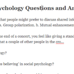 Social Psychology Questions and Answers