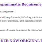 Completing Programmatic Requirement Assignment
