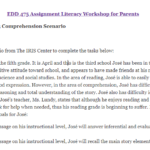 EDD 475 Assignment Literacy Workshop for Parents