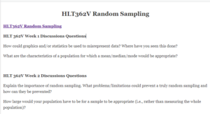 HLT362V Random Sampling