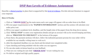 DNP 820 Levels of Evidence Assignment