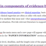 DNP 820 Main components of evidence-based practice