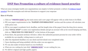 DNP 820 Promoting a culture of evidence-based practice