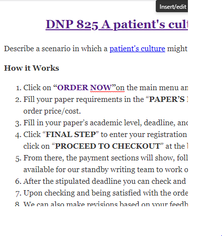 DNP 825 A patient’s culture impact on health literacy