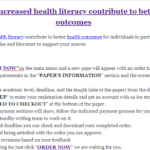 DNP 825 Increased health literacy contribute to better health outcomes
