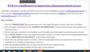 PUB 655 Challenges to improving pharmaceutical access