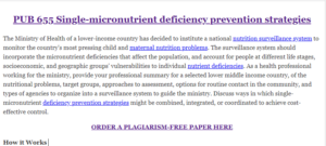 PUB 655 Single-micronutrient deficiency prevention strategies