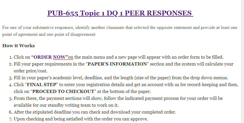 PUB-655 Topic 1 DQ 1 PEER RESPONSES