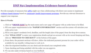 DNP 825 Implementing Evidence-based changes 