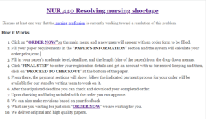 NUR 440 Resolving nursing shortage 